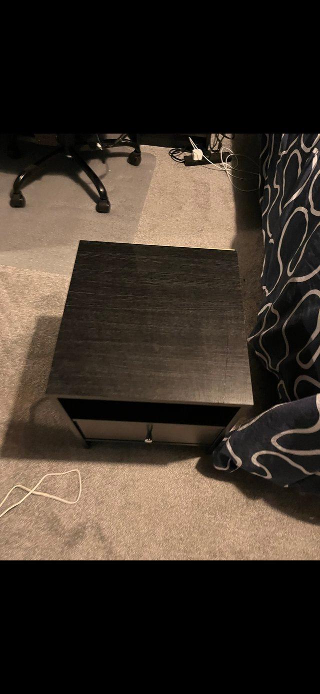 Preview of the first image of Malibu bedside table - Black oak effect.