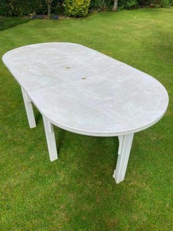 Image 2 of Extra Strong White Patio tables & 2 chairs