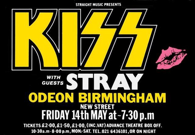 Preview of the first image of KISS + STRAY at  ODEON BIRMINGHAM 1976.