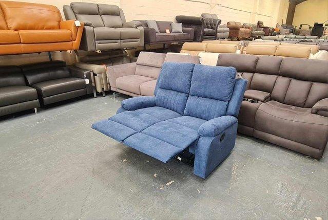 Image 7 of New Pancho blue fabic manual recliner 2 seater sofa