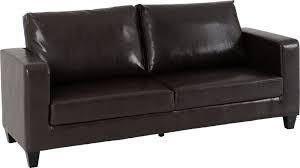 Image 1 of 3 SEATER TEMPO BROWN FAUX LEATHER SOFA