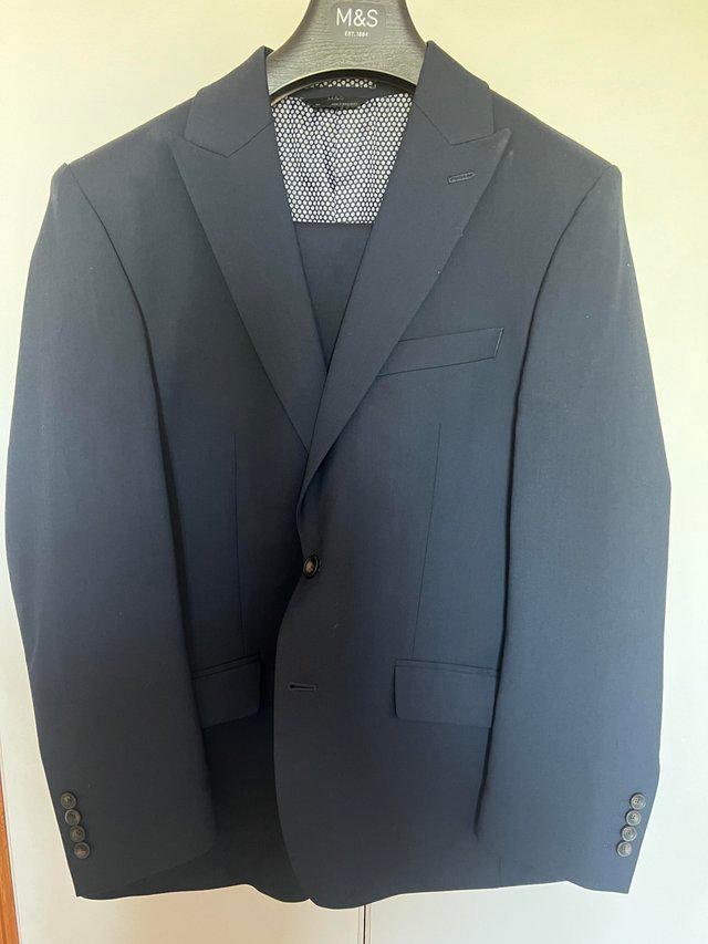 Preview of the first image of M & S Navy Blue Mens suit n trousers.