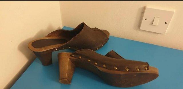 Image 2 of Brown Leather Heals with stud detail By John Lewis New