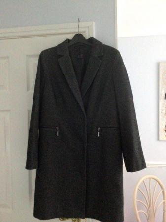 Image 1 of M and S grey coat lovely design with detail zip pockets