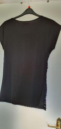 Image 3 of Ladies sequin black sequin topcapped sleeves L / 14-16