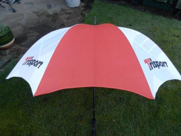 Image 3 of RED AND WHITE GOLF UMBRELLA BY TRISPORT