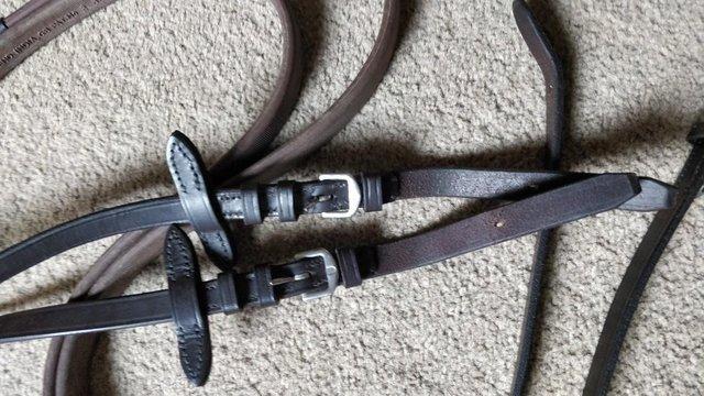 Image 5 of EQUUS EVENTA BROWN LEATHER REINS FULL LIKE NEW