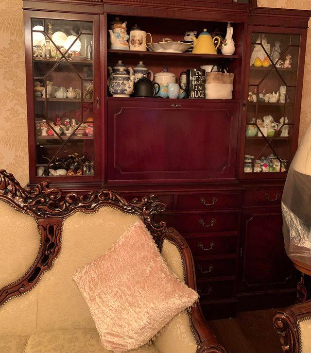 Preview of the first image of A lovely shelved Mahogany wall unit..