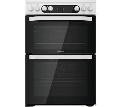 Image 1 of HOTPOINT 60CM WHITE ELECTRIC CERAMIC COOKER-DOUBLE OVEN-FAB