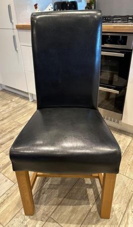 Image 1 of Oak Furnitureland Oak/Black leather chair