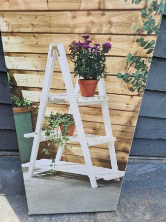 Image 2 of 3 TIER WOODEN GARDEN PLANT STAND