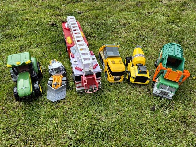 Preview of the first image of 6 large vehicles 3 x Tonka, 1x John Deere etc.