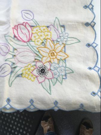 Image 3 of embroidered table cloths and napkins vintage