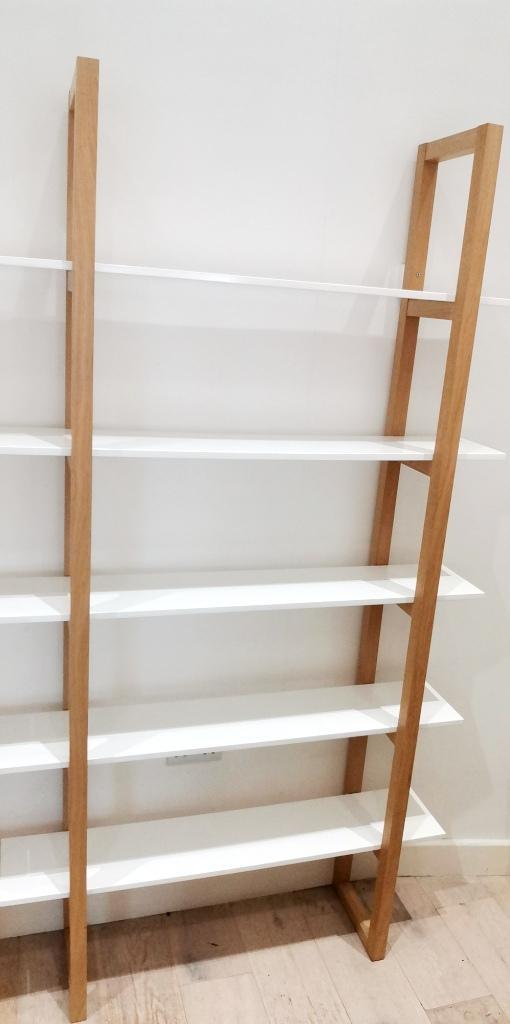 Preview of the first image of HABITAT LOKI 5 SHELF SOLID OAK - white shelves.