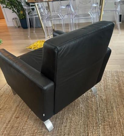 Image 3 of BoConcept Black Leather Fly Chair