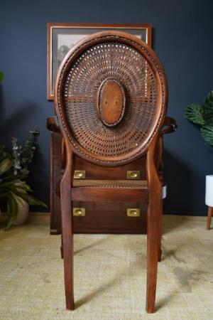 Image 5 of Victorian Edwardian Walnut Rattan Occasional Chair