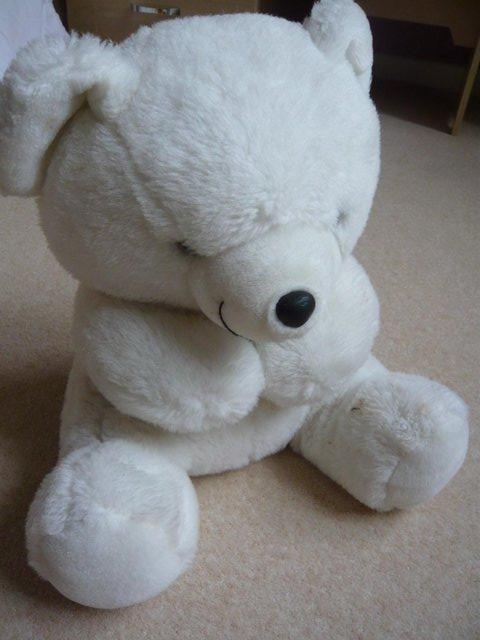 Preview of the first image of Teddy bear - large, white, excellent condition.