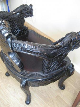Image 13 of ANTIQUE Chinese Emperor Dragons Throne Chair c1875