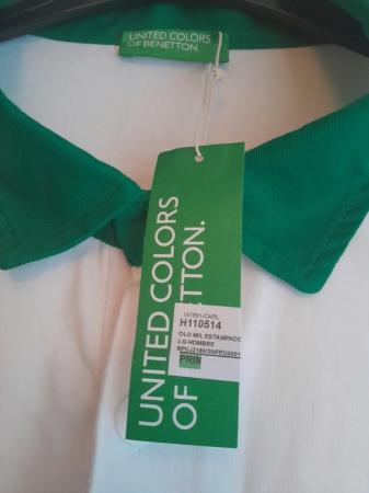 Image 1 of Benetton mens original classic rugby shirt size Large