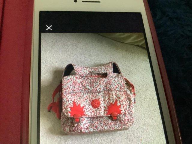 Preview of the first image of Kipling school bag Pink flowered.