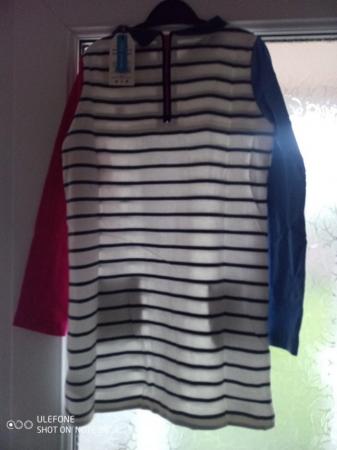 Image 3 of Lighthouse Girls Dress, Belle Jersey Blue Stripe age 7/8 yrs