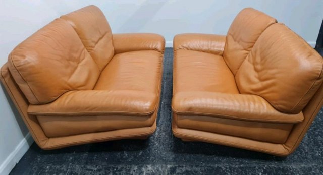 Preview of the first image of Pair Roche Bobois Leather Sofas.