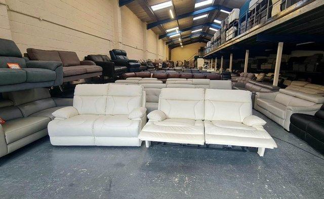 Image 2 of La-z-boy Raleigh ivory leather 3+2 seater sofas
