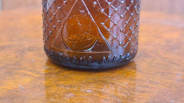 Image 3 of Antique 1920s embossed Lysol bottle amber glass