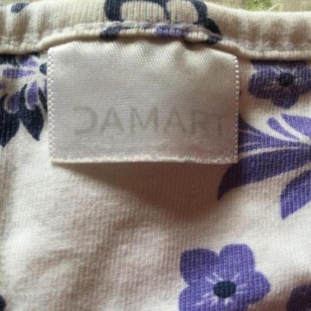 Image 5 of Size M DAMART Long-Sleeved PJ Top, Purple & White
