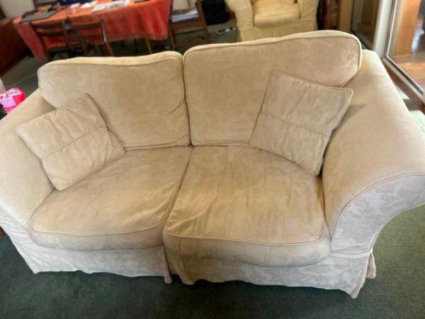 Image 1 of Cream DFS 3-seater Sofa Bed & Chairs Set
