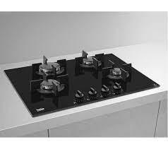 Preview of the first image of BEKO 65CM BLACK GAS ON GLASS HOB-4 BURNERS-CAST IRON-FAB.