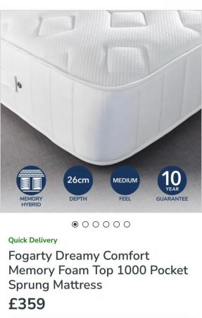 Image 3 of 6ft Superking Fogarty Dream Comfort Memory Foam Mattress