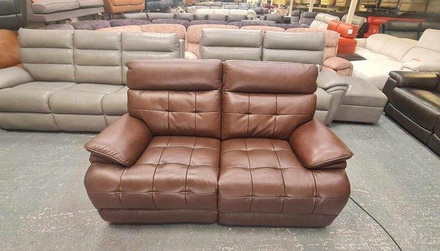Image 4 of La-z-boy Knoxville brown leather recliner 2 seater sofa