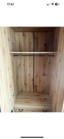 Image 3 of Pine double stand alone wardrobe with drawers