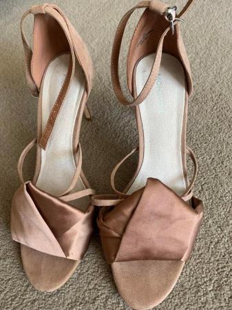 Image 1 of Monsoon high heeled shoes size 7. Pink satin front. Very com