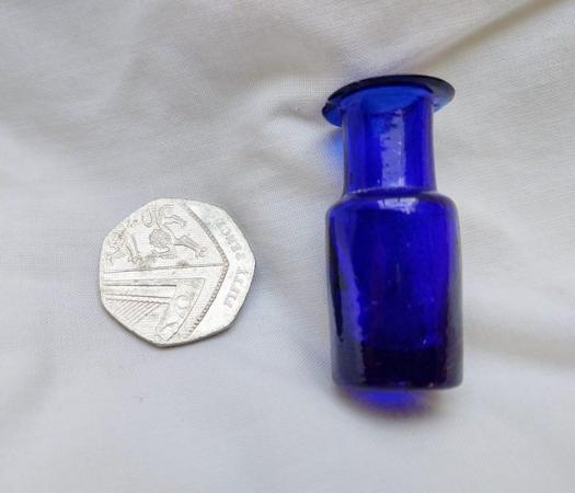 Image 3 of Miniature Cobalt Blue Poison Bottle