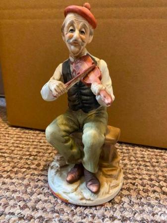 Image 1 of Vintage CapoDiMonte Figure of Old man playing violin