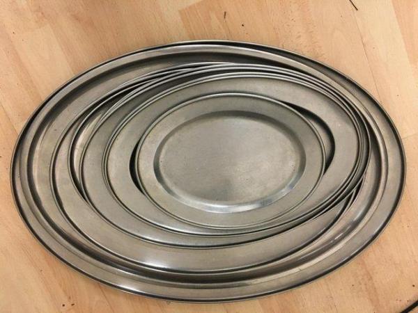 Image 2 of 18 x Stainless Catering/Buffet/Serving Platters.Oval.Various