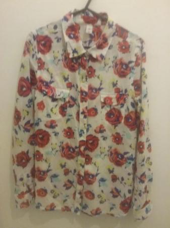 Image 2 of Old Navy Floral Blouse/ Shirt Women - 100% Cotton - size S