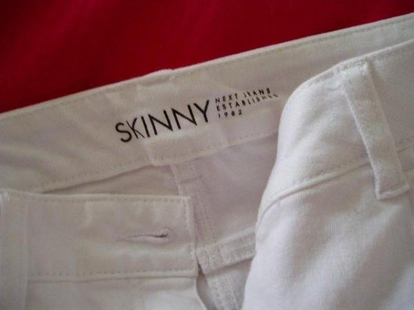 Image 3 of White Next stretch skinny trousers size 10 with ankle zip