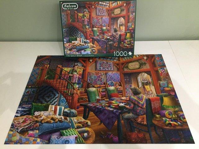 Preview of the first image of Falcon 1000 piece jigsaw titled The Quilt Shop..