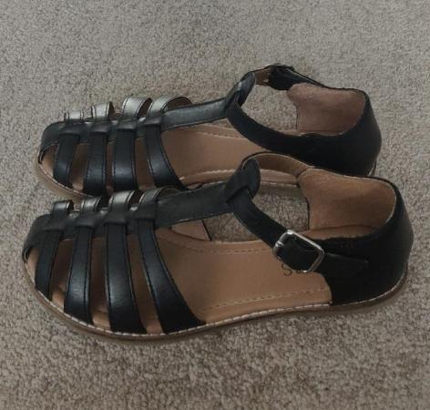 Image 1 of Lovely Girls Black M&S Leather Sandals - Size UK 2   BX26