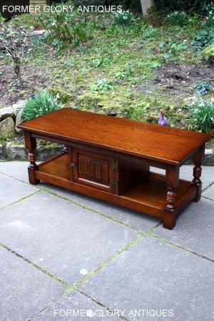 Image 77 of OLD CHARM LIGHT OAK LONG WINE COFFEE TABLE CABINET TV STAND