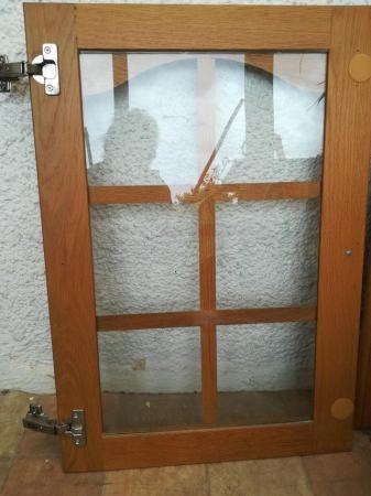 Image 3 of GLAZED OAK COLOUR CABINET DOOR