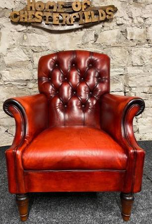 Image 1 of Laura Ashley Lancaster Red Leather Armchair