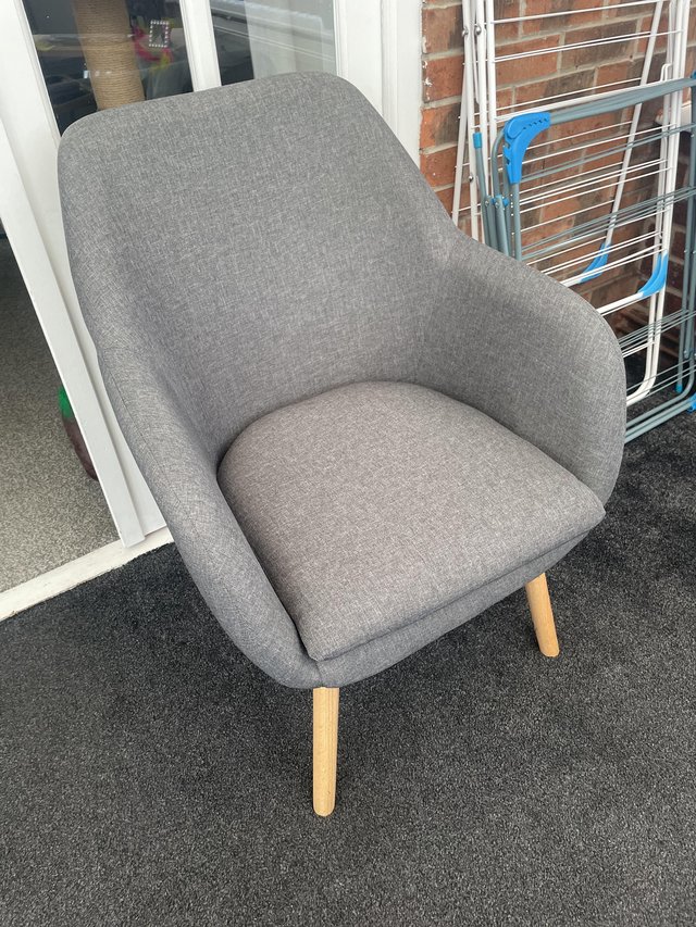Preview of the first image of Grey chair for sale in very good condition.