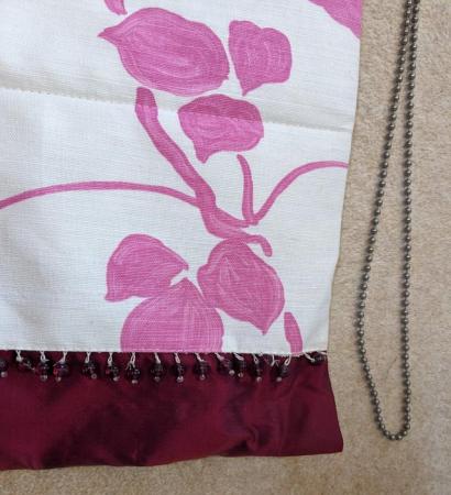 Image 3 of Beautiful DESIGNER GUILD Roman Blind Pink Floral with Satin