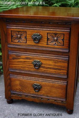 Image 20 of OLD CHARM LIGHT OAK BEDSIDE LAMP TABLES CHESTS OF DRAWERS