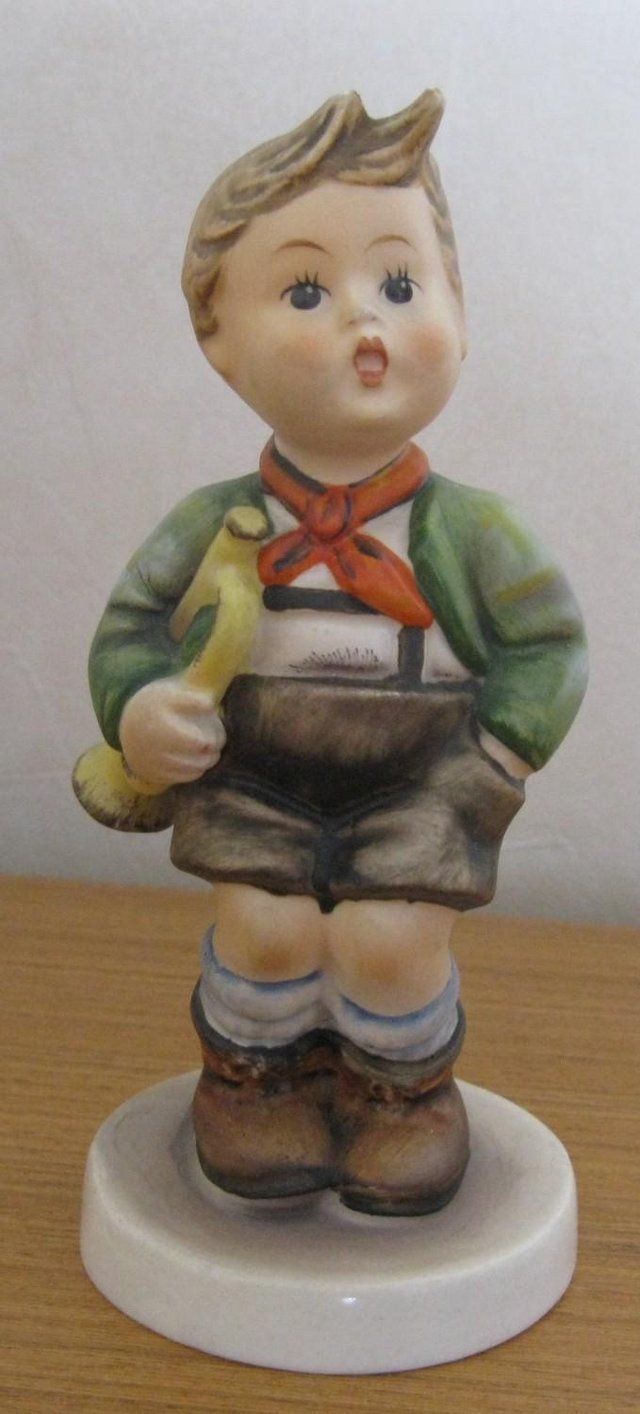 Preview of the first image of Vintage M J Hummel Figure - Trumpet Boy. 12cm tall.