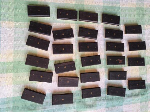 Image 2 of Victorian set of Dominoes. Made of ebony and bone.